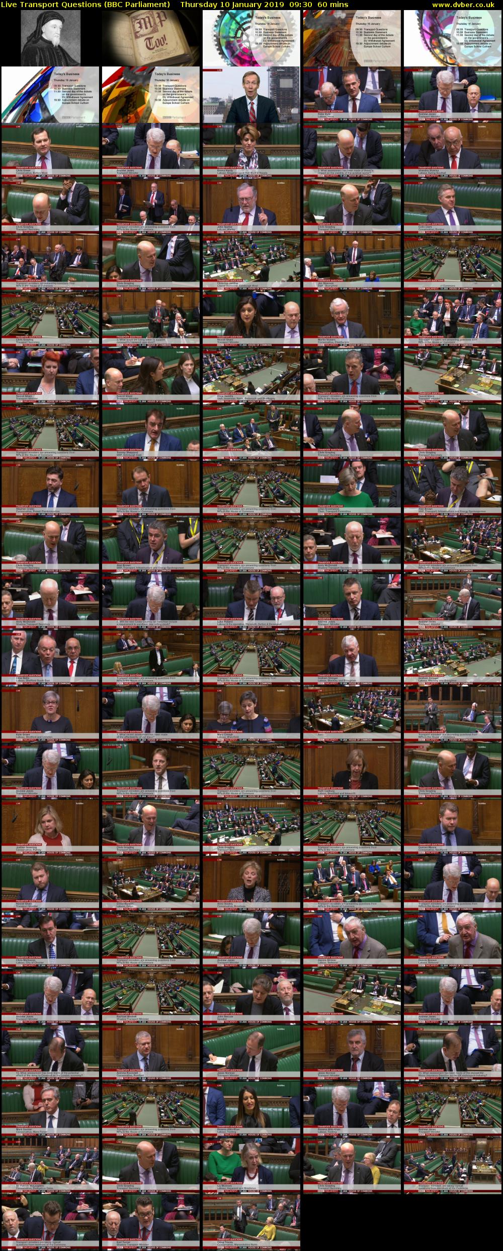 Live Transport Questions (BBC Parliament) Thursday 10 January 2019 09:30 - 10:30