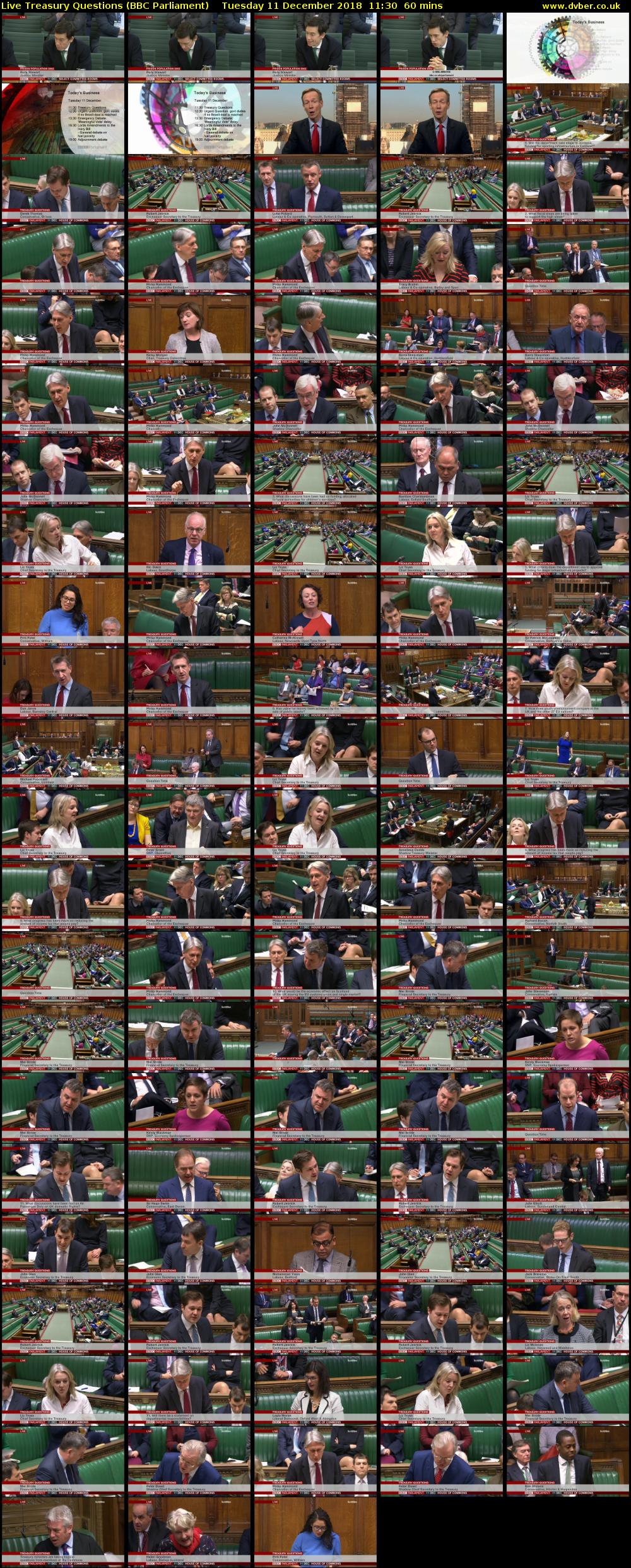 Live Treasury Questions (BBC Parliament) Tuesday 11 December 2018 11:30 - 12:30