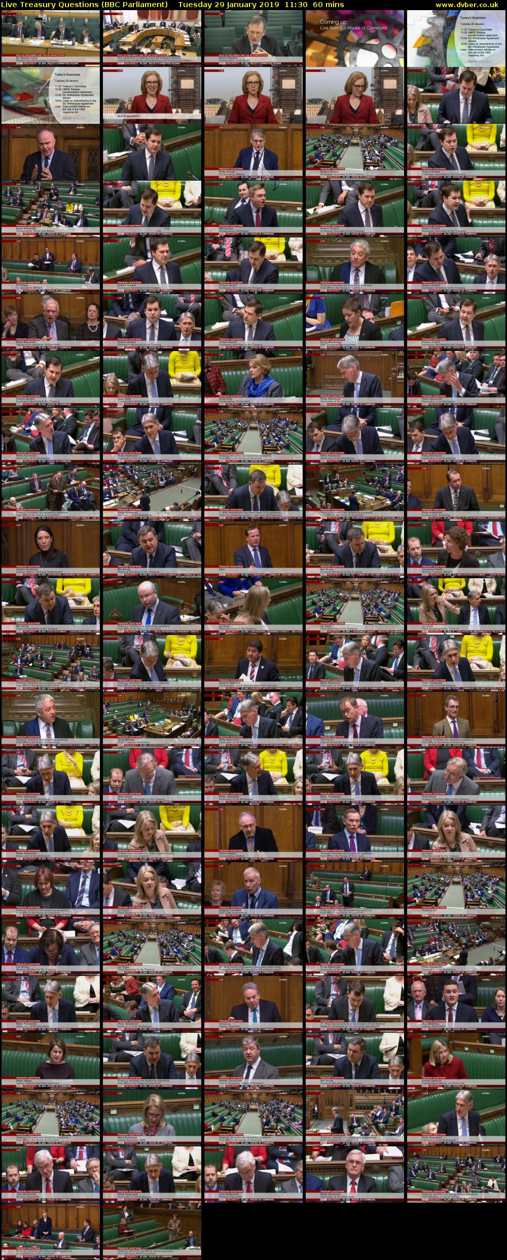 Live Treasury Questions (BBC Parliament) Tuesday 29 January 2019 11:30 - 12:30