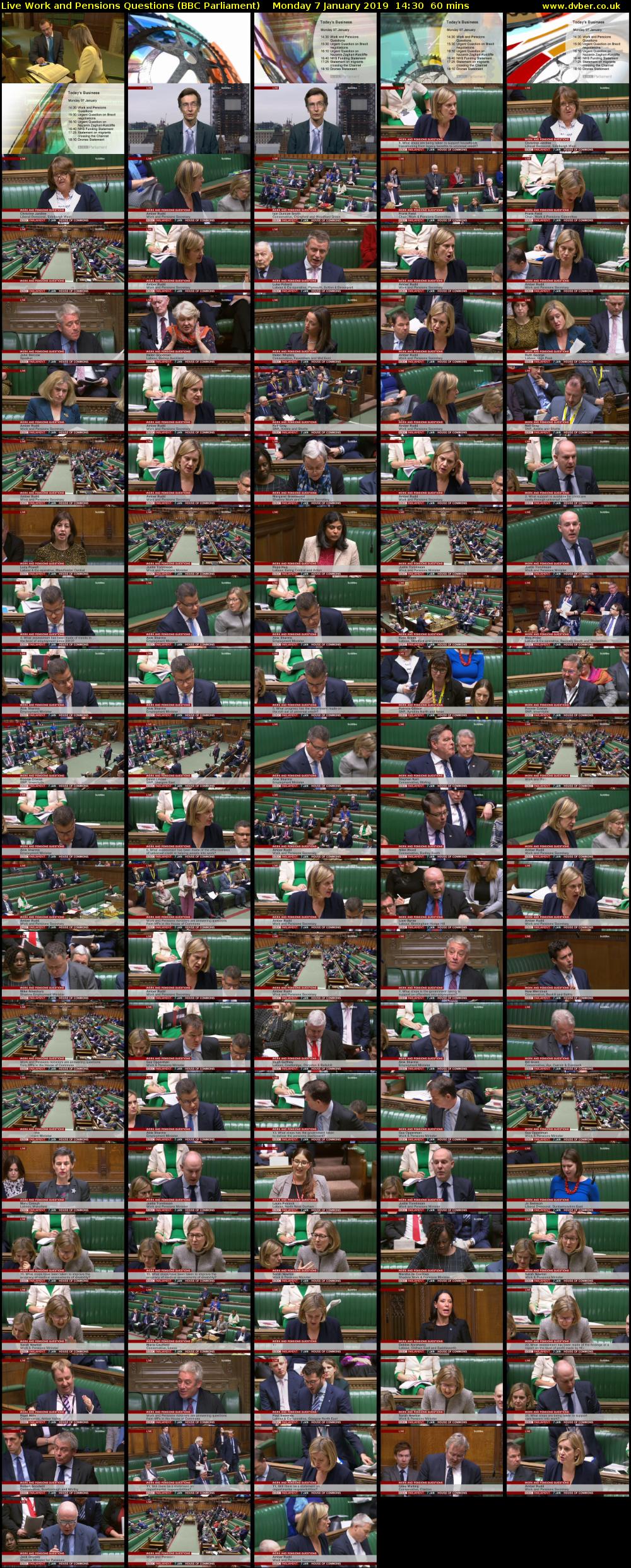 Live Work and Pensions Questions (BBC Parliament) Monday 7 January 2019 14:30 - 15:30