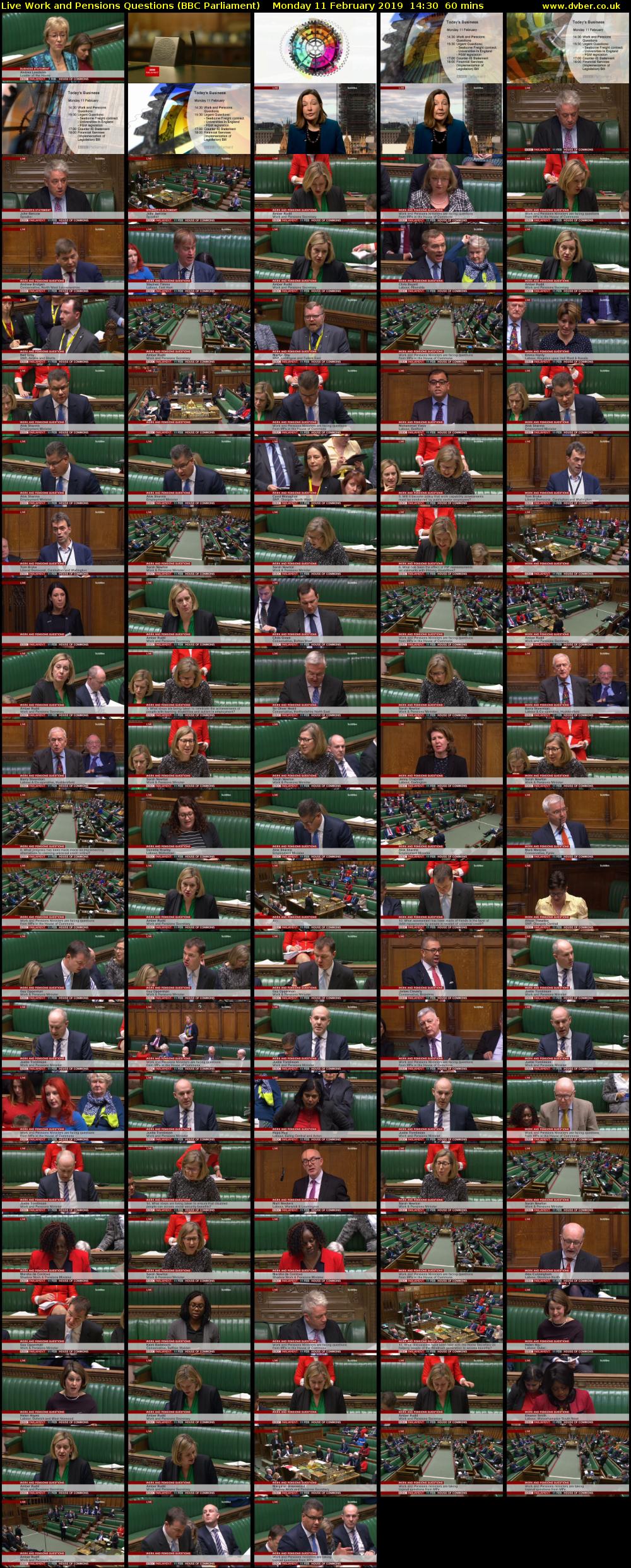 Live Work and Pensions Questions (BBC Parliament) Monday 11 February 2019 14:30 - 15:30