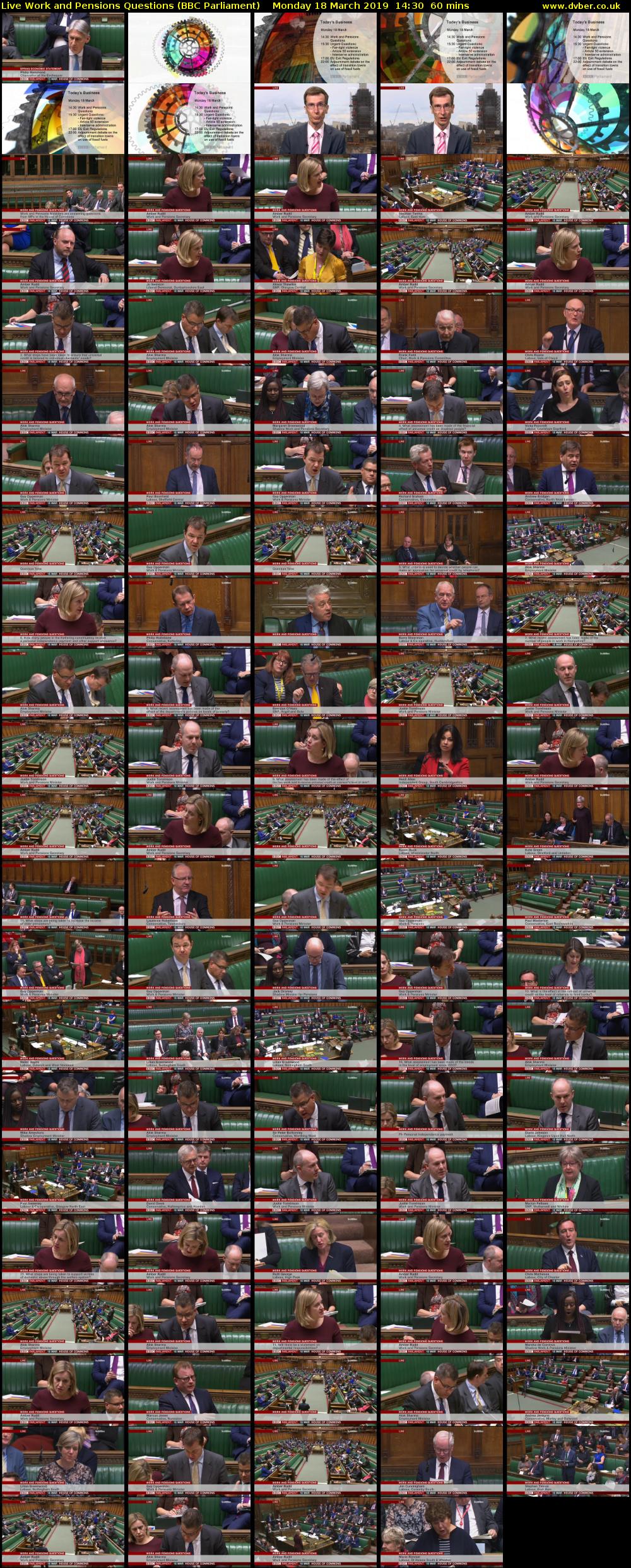 Live Work and Pensions Questions (BBC Parliament) Monday 18 March 2019 14:30 - 15:30