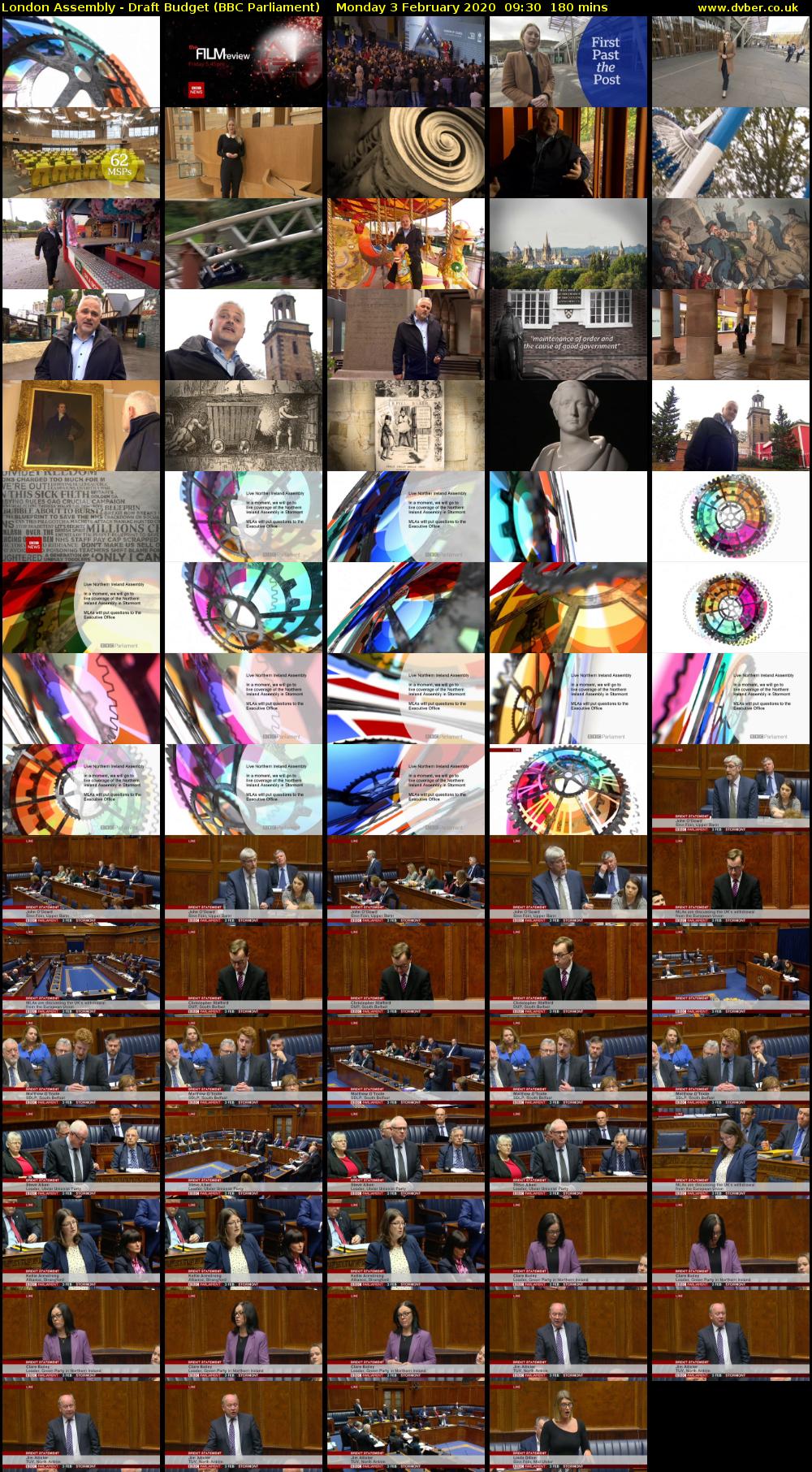 London Assembly - Draft Budget (BBC Parliament) Monday 3 February 2020 09:30 - 12:30