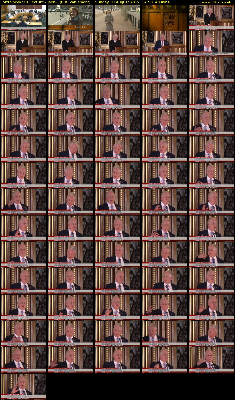 Lord Speaker's Lecture - Jack... (BBC Parliament) Sunday 18 August 2019 14:50 - 15:30