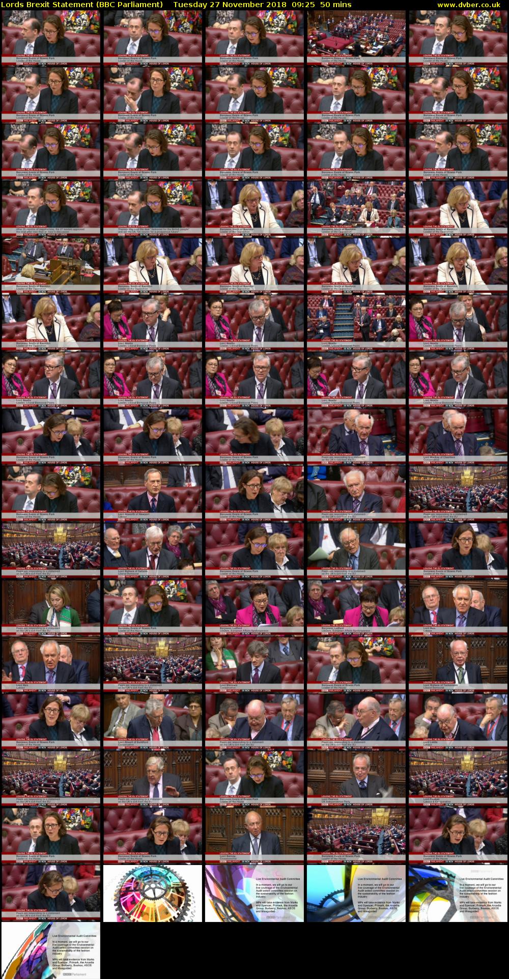 Lords Brexit Statement (BBC Parliament) Tuesday 27 November 2018 09:25 - 10:15