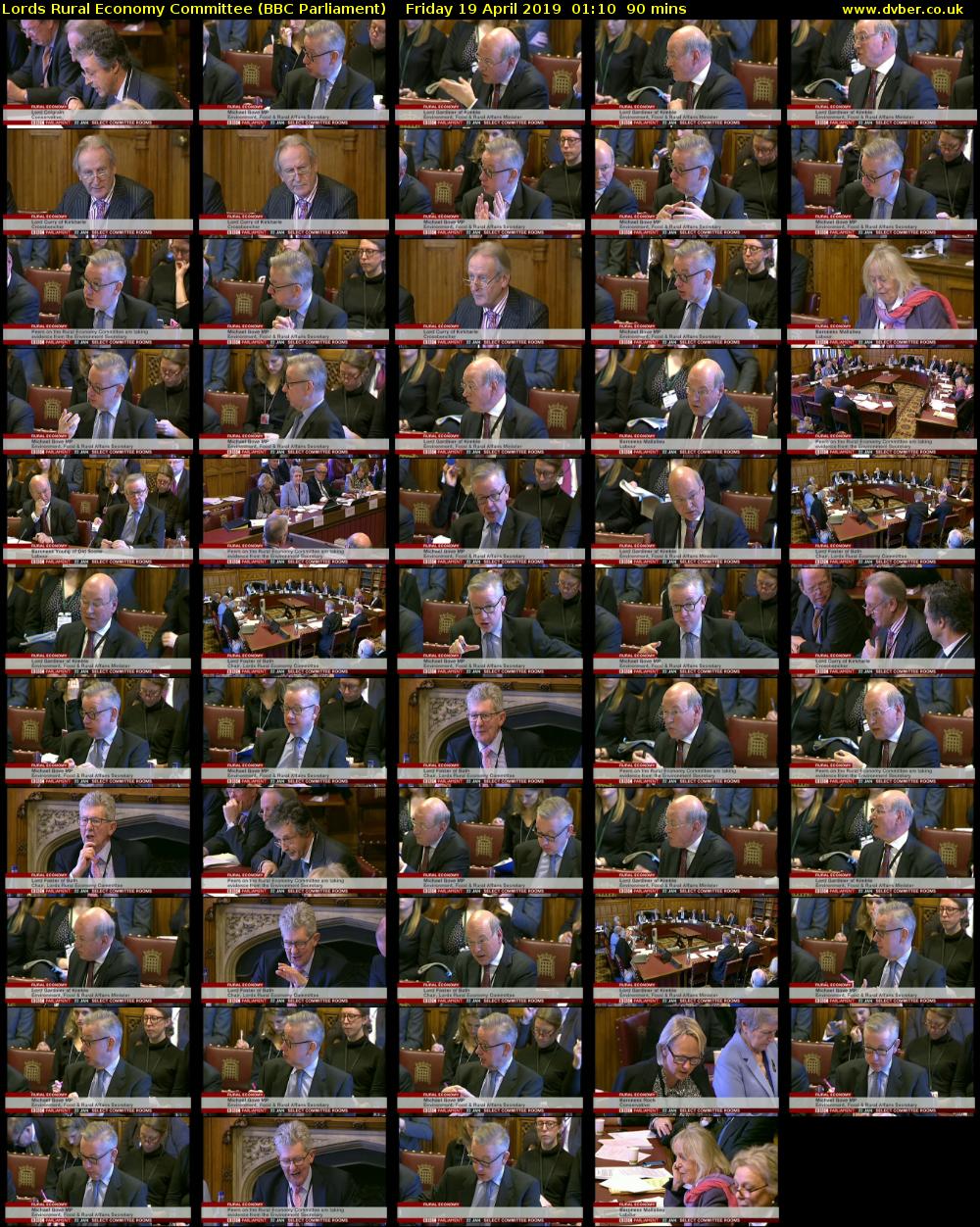 Lords Rural Economy Committee (BBC Parliament) Friday 19 April 2019 01:10 - 02:40