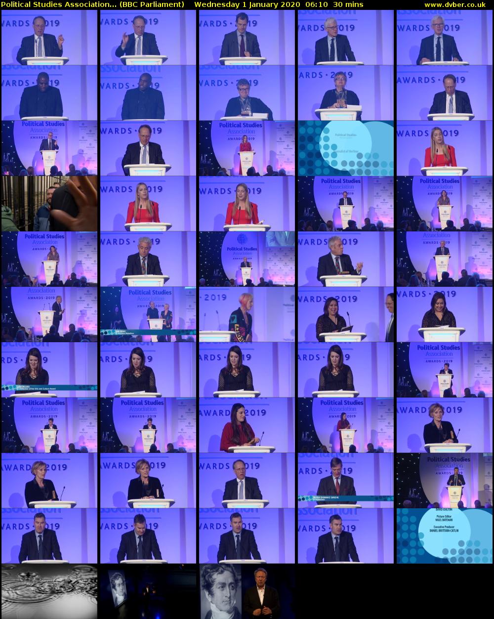 Political Studies Association... (BBC Parliament) Wednesday 1 January 2020 06:10 - 06:40