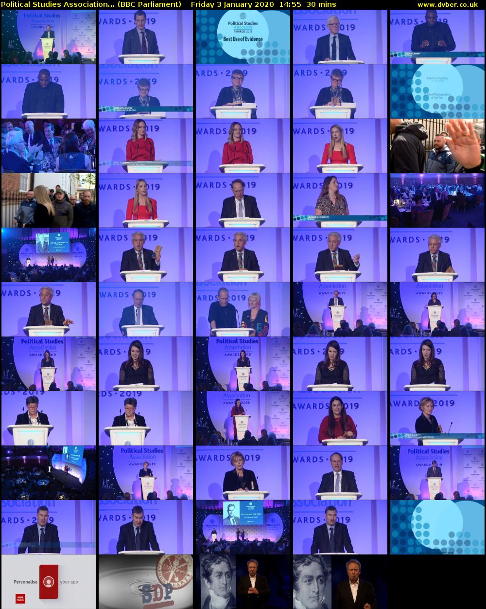 Political Studies Association... (BBC Parliament) Friday 3 January 2020 14:55 - 15:25