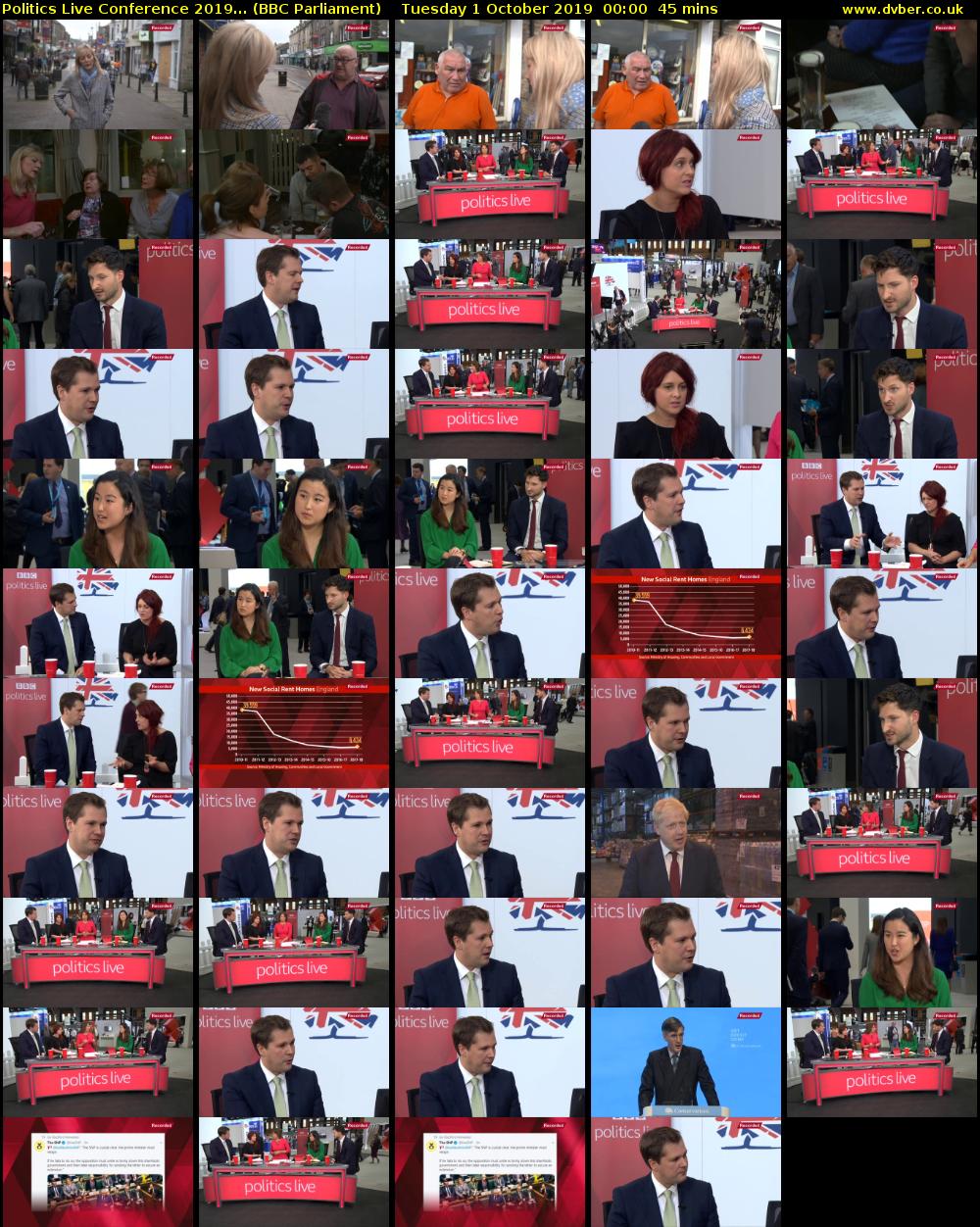 Politics Live Conference 2019... (BBC Parliament) Tuesday 1 October 2019 00:00 - 00:45