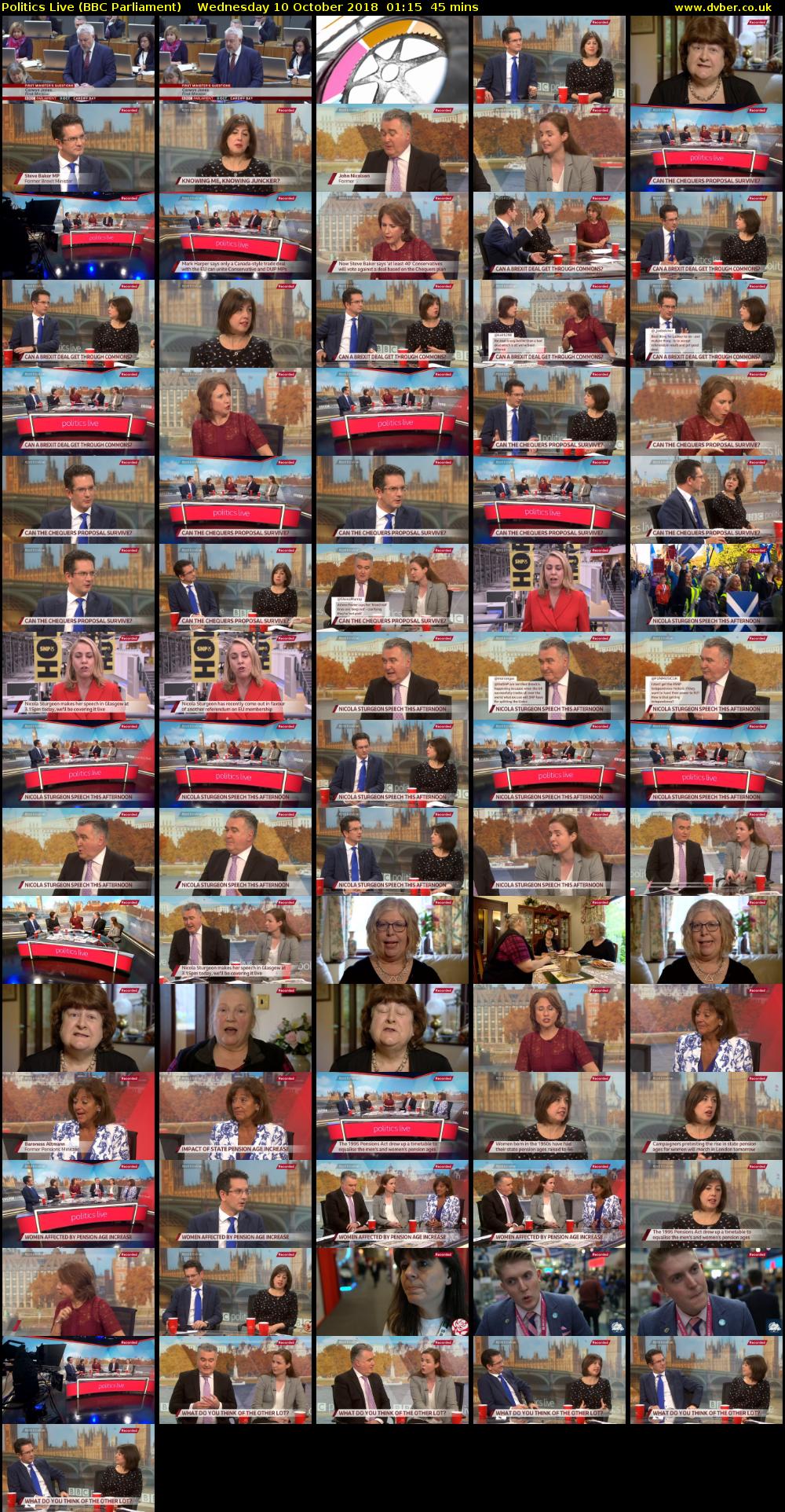 Politics Live (BBC Parliament) Wednesday 10 October 2018 01:15 - 02:00