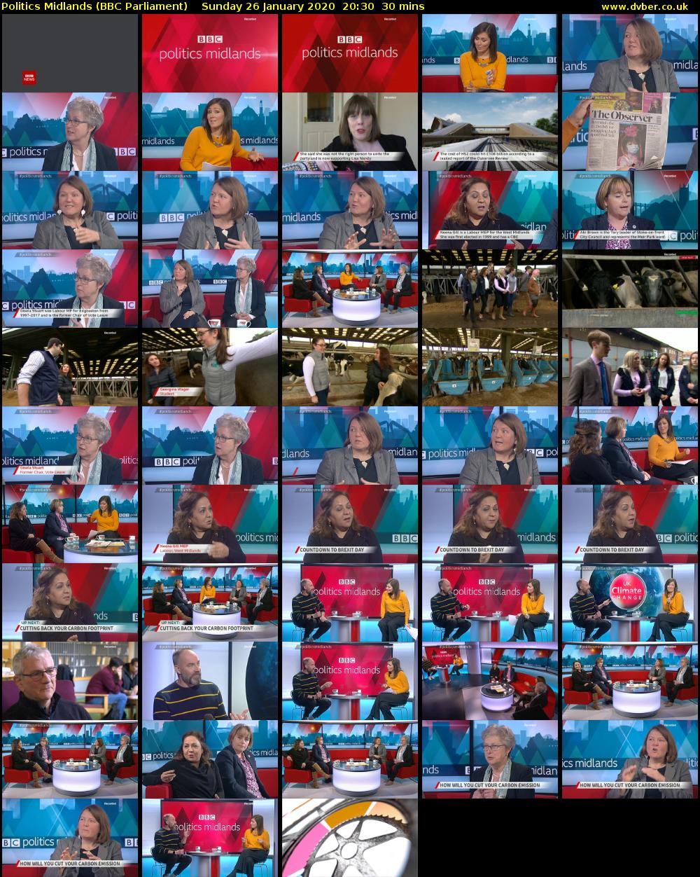 Politics Midlands (BBC Parliament) Sunday 26 January 2020 20:30 - 21:00