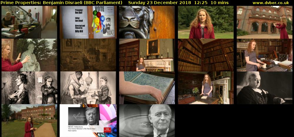 Prime Properties: Benjamin Disraeli (BBC Parliament) Sunday 23 December 2018 12:25 - 12:35