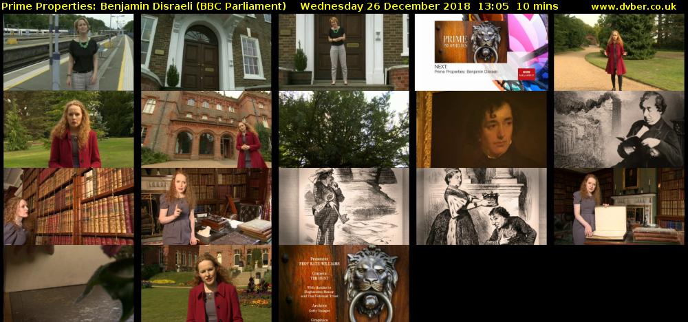 Prime Properties: Benjamin Disraeli (BBC Parliament) Wednesday 26 December 2018 13:05 - 13:15
