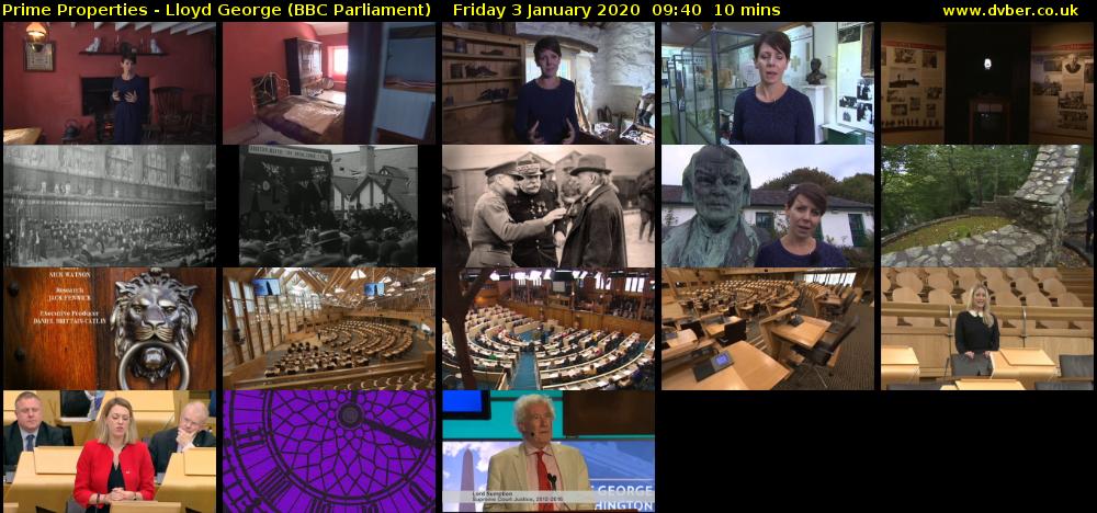 Prime Properties - Lloyd George (BBC Parliament) Friday 3 January 2020 09:40 - 09:50