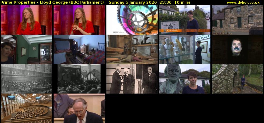 Prime Properties - Lloyd George (BBC Parliament) Sunday 5 January 2020 23:30 - 23:40