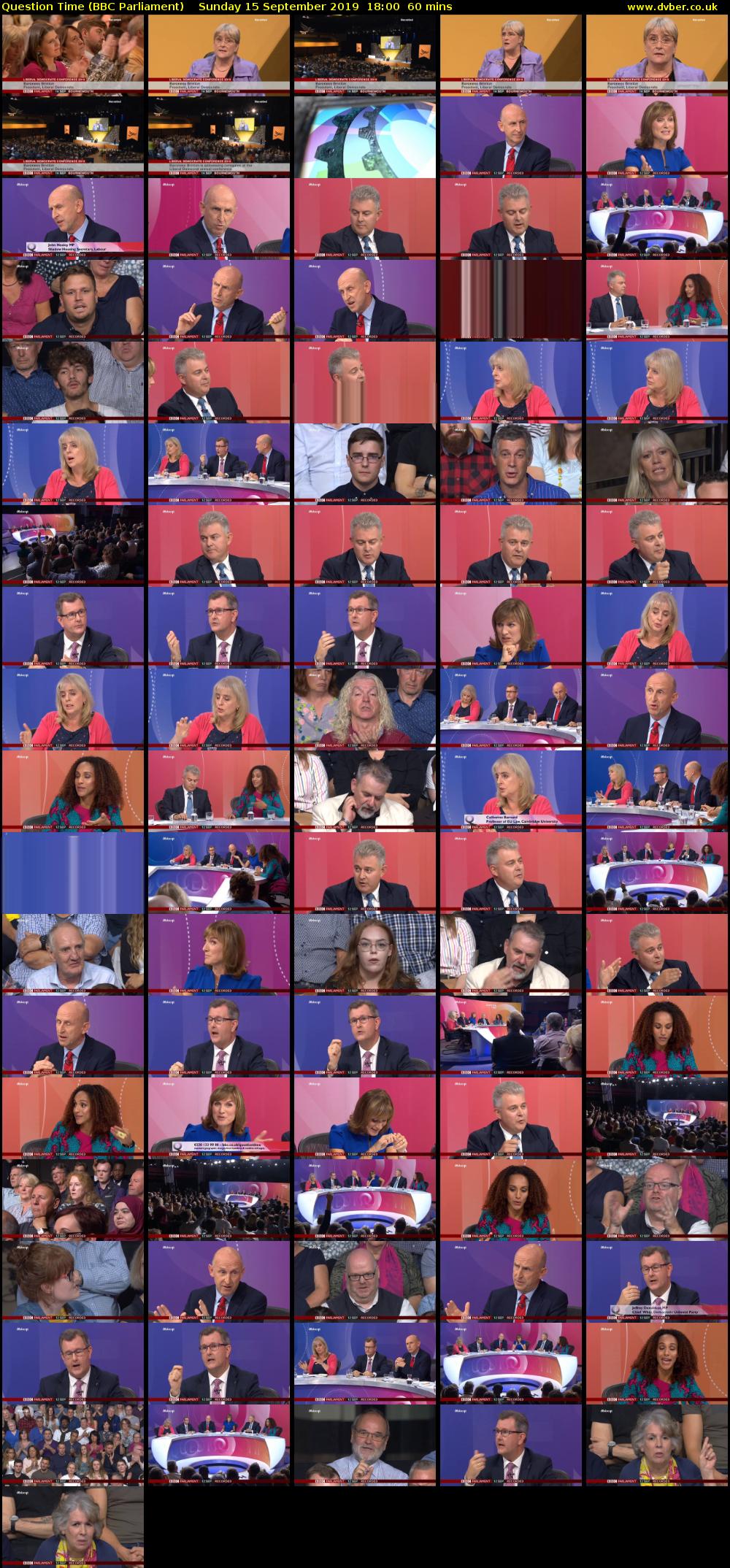 Question Time (BBC Parliament) Sunday 15 September 2019 18:00 - 19:00