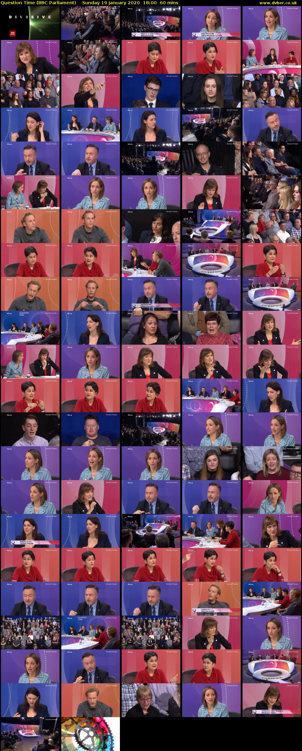 Question Time (BBC Parliament) Sunday 19 January 2020 18:00 - 19:00
