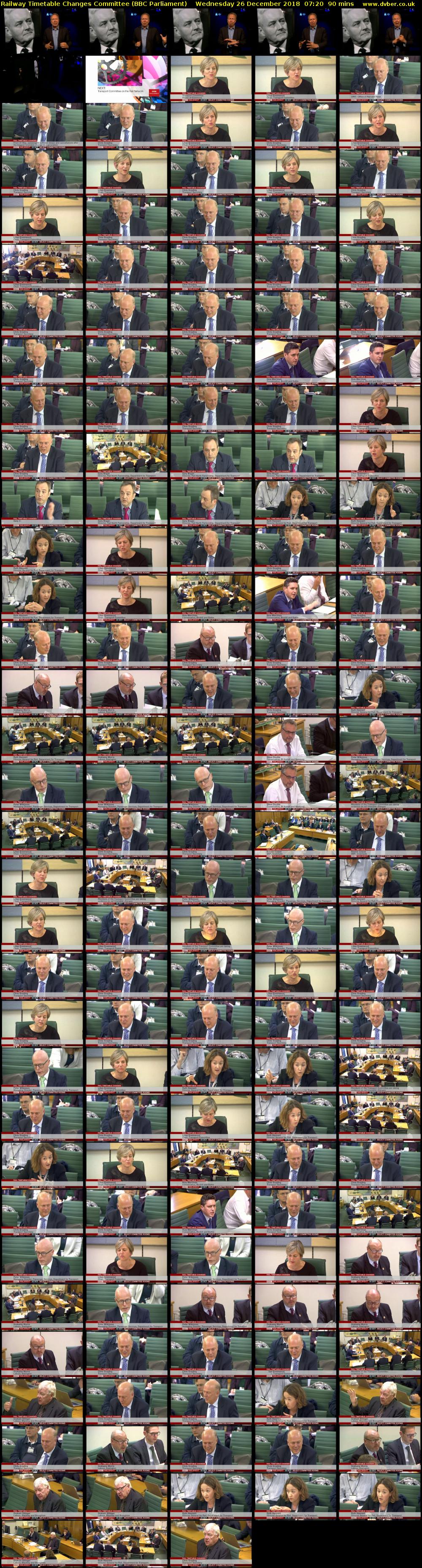 Railway Timetable Changes Committee (BBC Parliament) Wednesday 26 December 2018 07:20 - 08:50