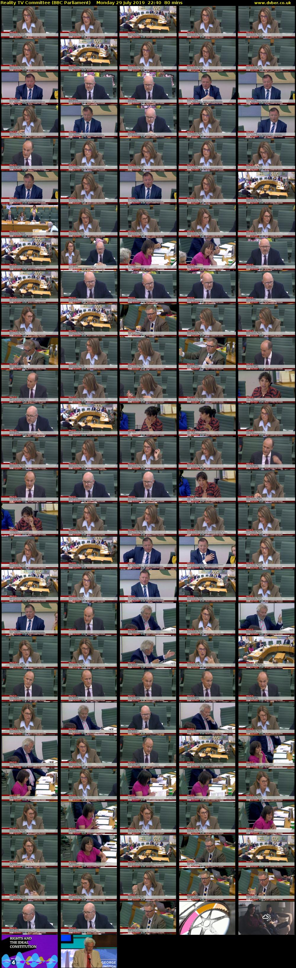 Reality TV Committee (BBC Parliament) Monday 29 July 2019 22:40 - 00:00