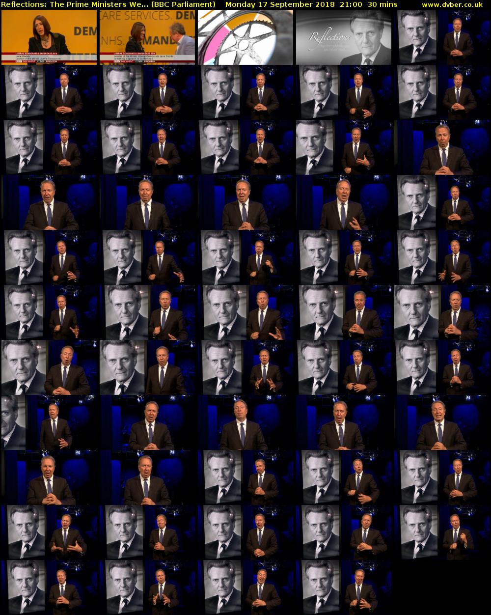 Reflections: The Prime Ministers We... (BBC Parliament) Monday 17 September 2018 21:00 - 21:30