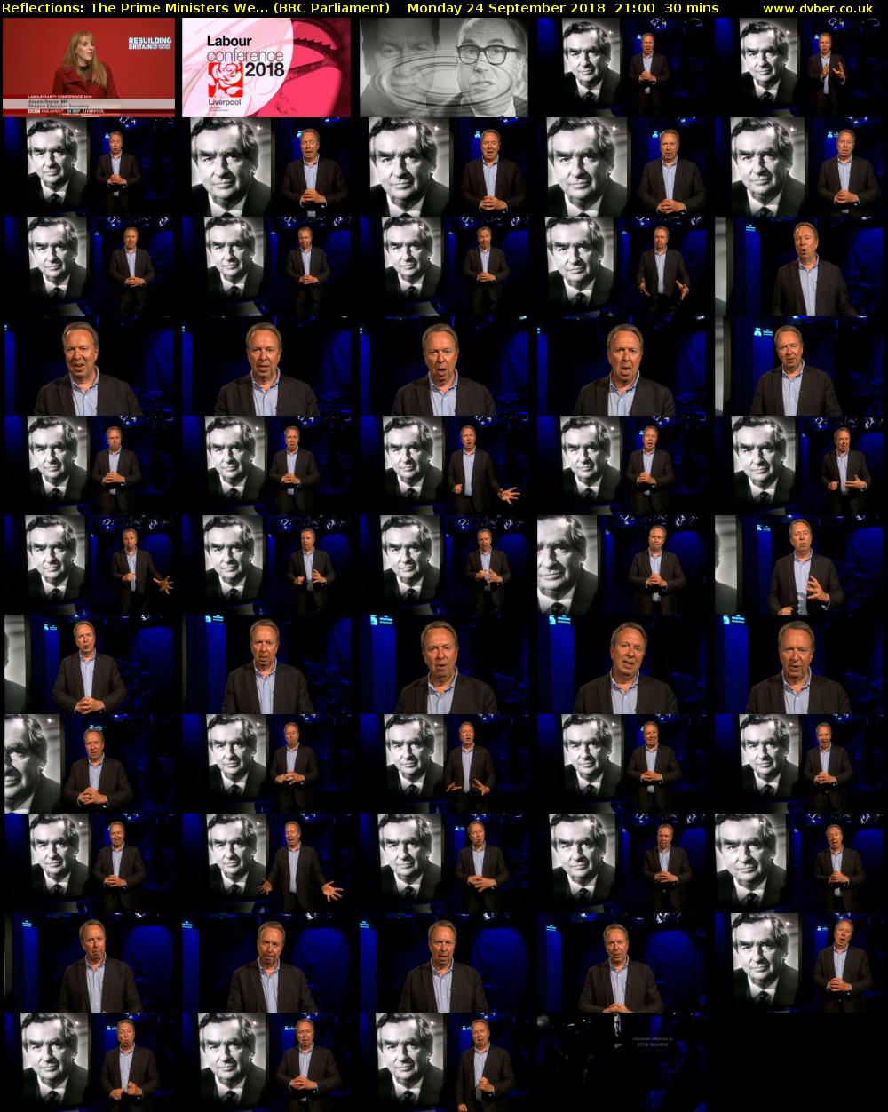 Reflections: The Prime Ministers We... (BBC Parliament) Monday 24 September 2018 21:00 - 21:30