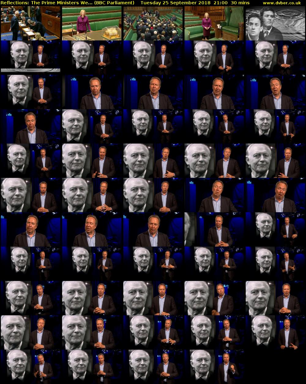 Reflections: The Prime Ministers We... (BBC Parliament) Tuesday 25 September 2018 21:00 - 21:30