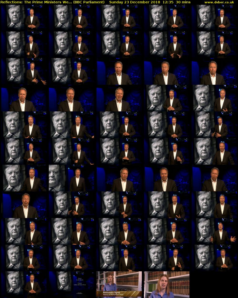 Reflections: The Prime Ministers We... (BBC Parliament) Sunday 23 December 2018 12:35 - 13:05