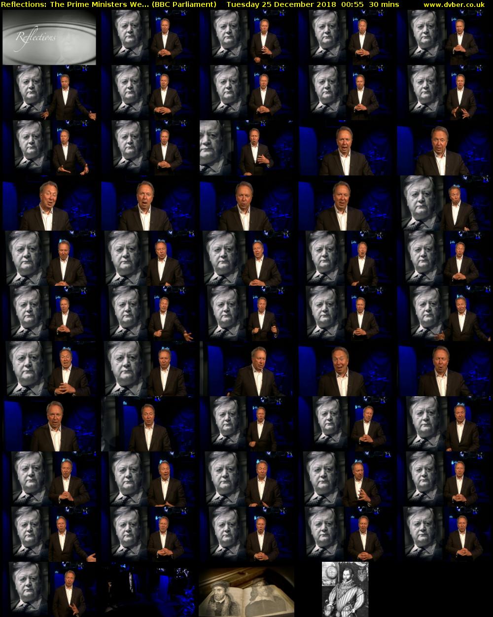 Reflections: The Prime Ministers We... (BBC Parliament) Tuesday 25 December 2018 00:55 - 01:25