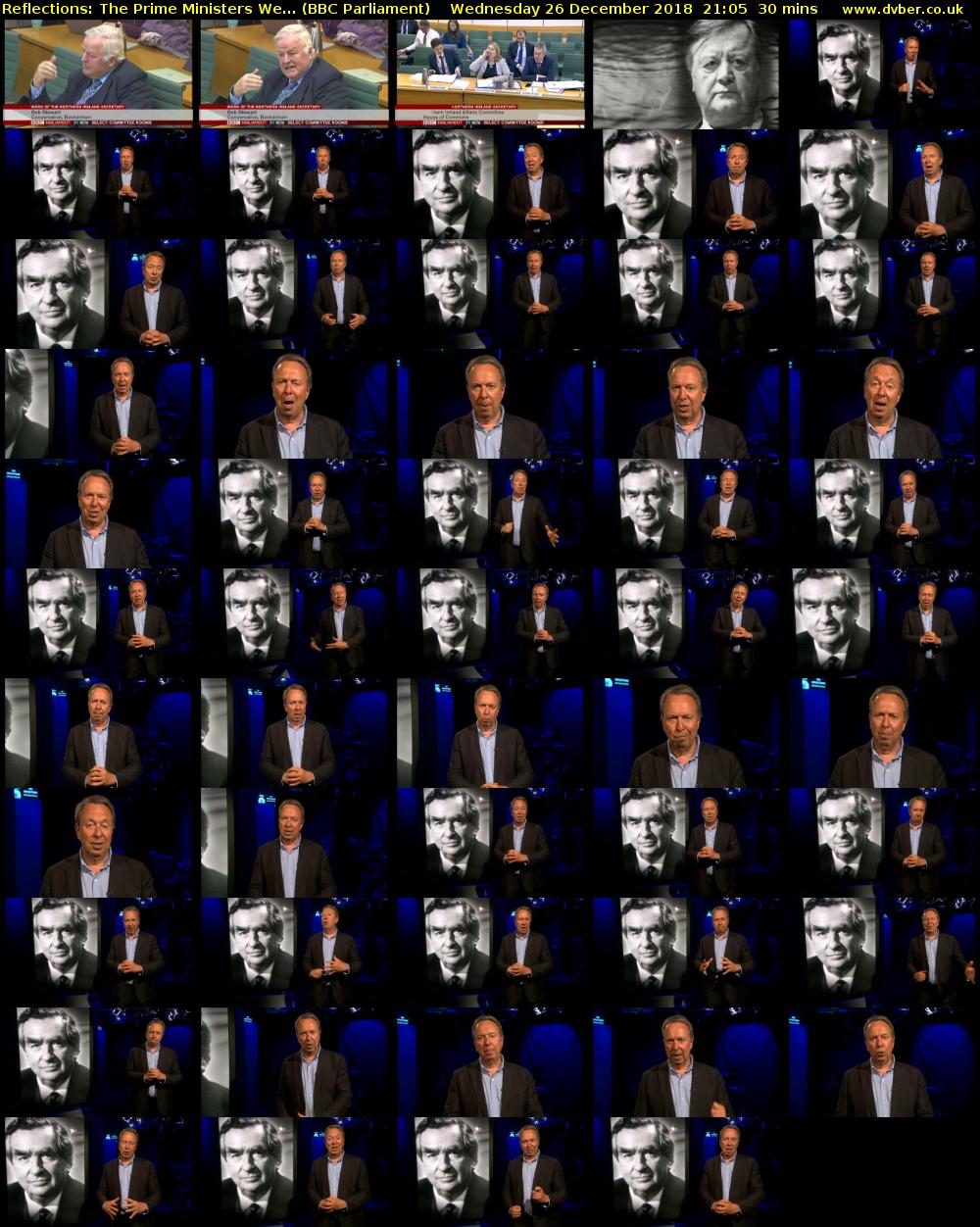 Reflections: The Prime Ministers We... (BBC Parliament) Wednesday 26 December 2018 21:05 - 21:35