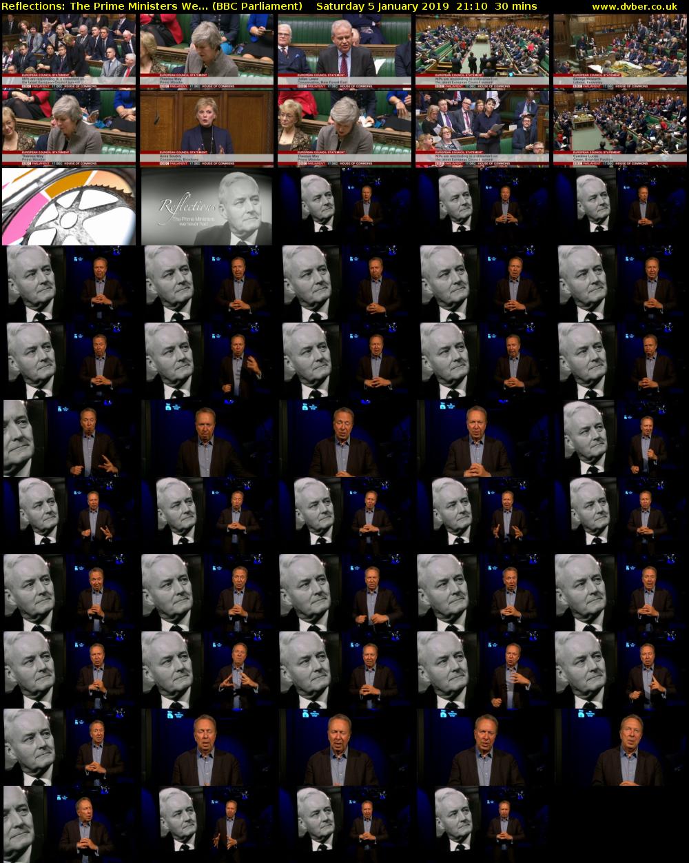 Reflections: The Prime Ministers We... (BBC Parliament) Saturday 5 January 2019 21:10 - 21:40