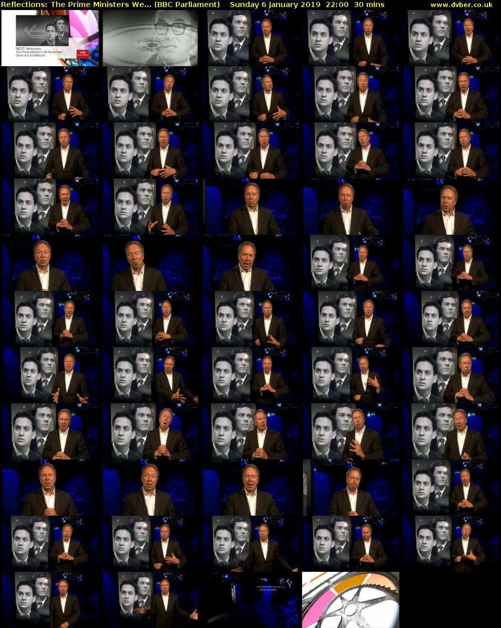 Reflections: The Prime Ministers We... (BBC Parliament) Sunday 6 January 2019 22:00 - 22:30