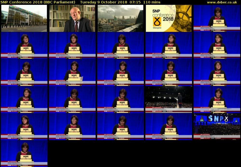 SNP Conference 2018 (BBC Parliament) Tuesday 9 October 2018 07:15 - 09:05