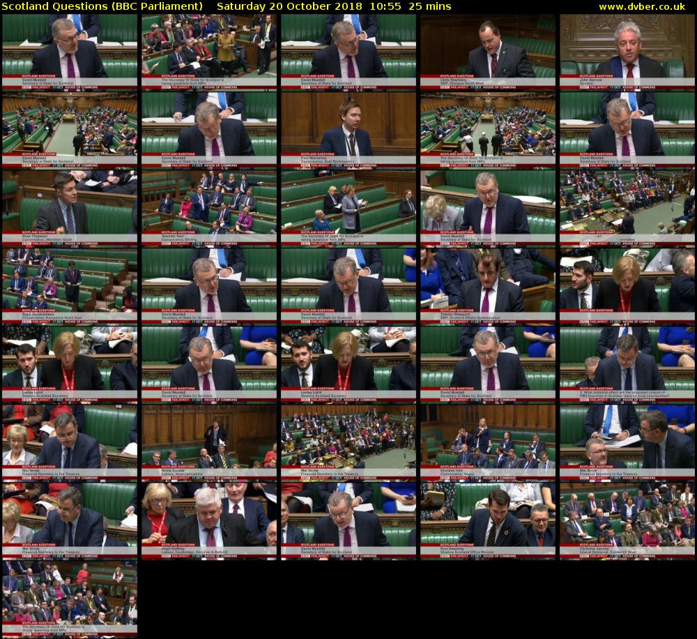 Scotland Questions (BBC Parliament) Saturday 20 October 2018 10:55 - 11:20