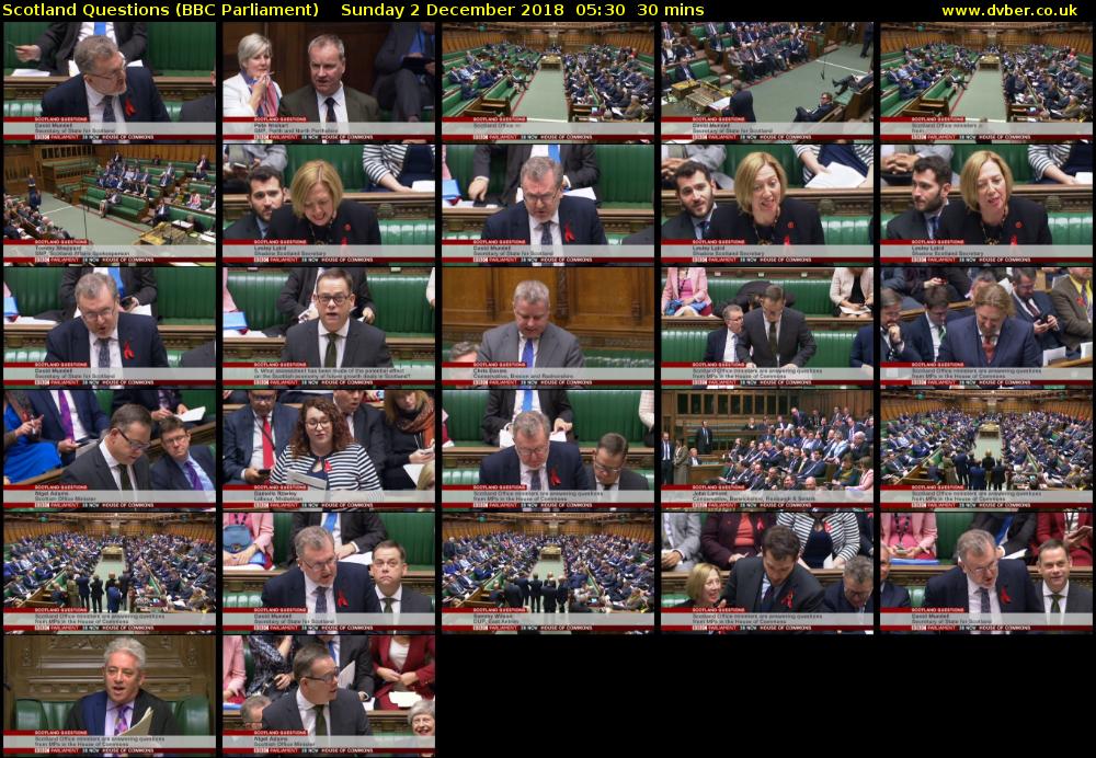 Scotland Questions (BBC Parliament) Sunday 2 December 2018 05:30 - 06:00