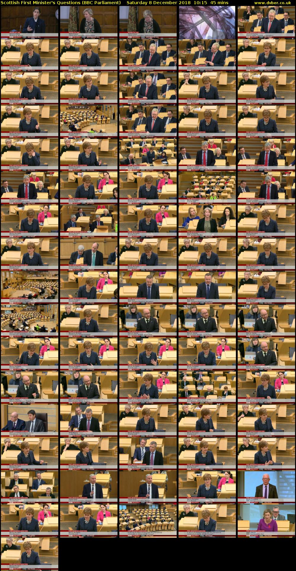 Scottish First Minister's Questions (BBC Parliament) Saturday 8 December 2018 10:15 - 11:00