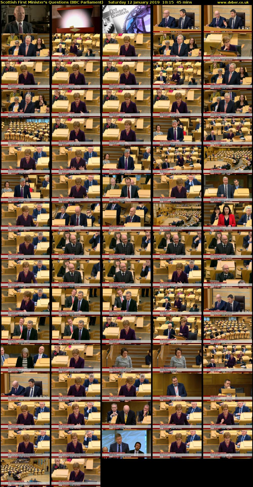 Scottish First Minister's Questions (BBC Parliament) Saturday 12 January 2019 10:15 - 11:00