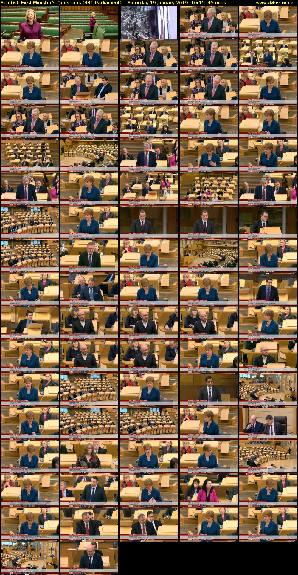 Scottish First Minister's Questions (BBC Parliament) Saturday 19 January 2019 10:15 - 11:00