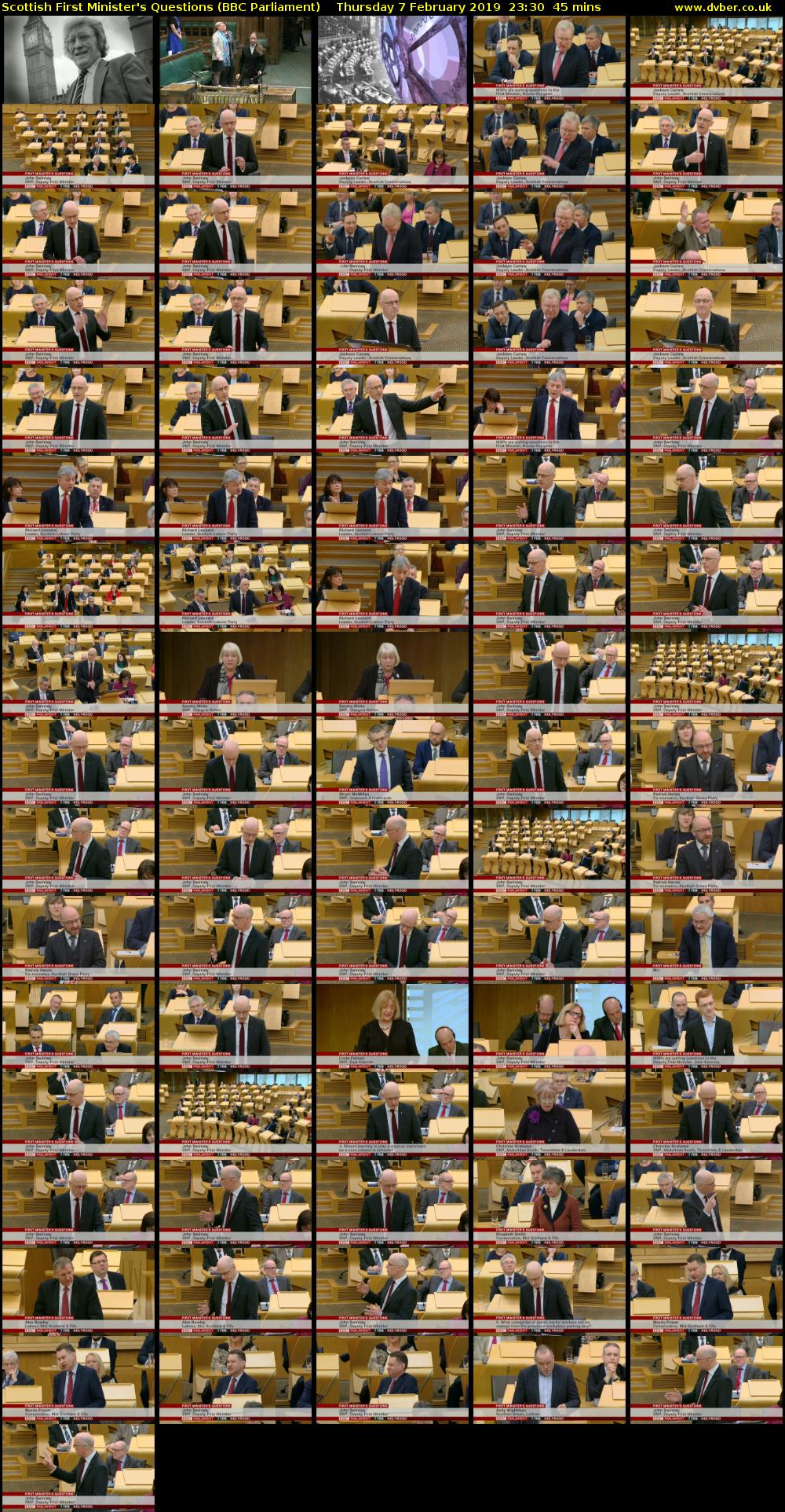 Scottish First Minister's Questions (BBC Parliament) Thursday 7 February 2019 23:30 - 00:15