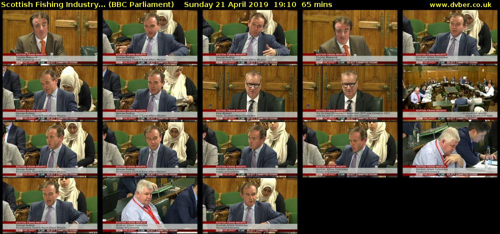 Scottish Fishing Industry... (BBC Parliament) Sunday 21 April 2019 19:10 - 20:15