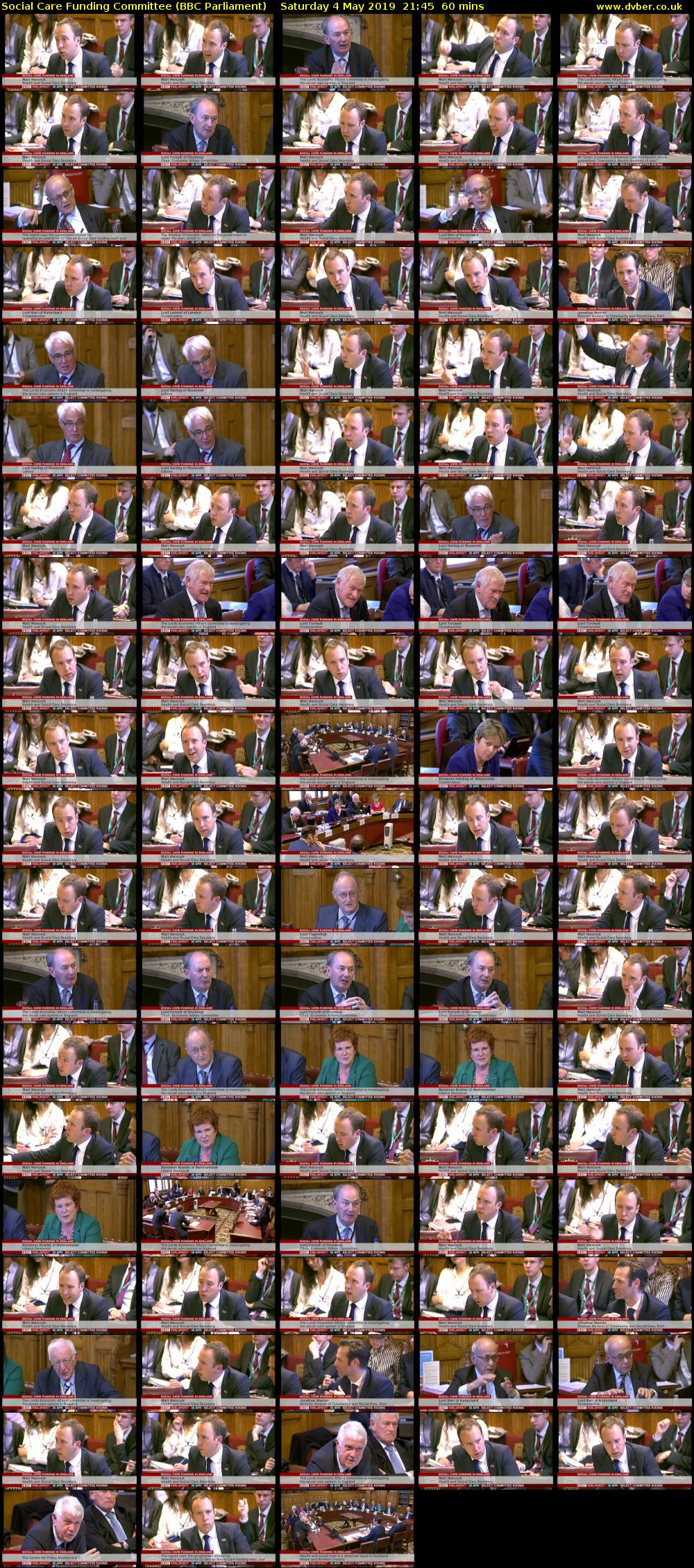 Social Care Funding Committee (BBC Parliament) Saturday 4 May 2019 21:45 - 22:45