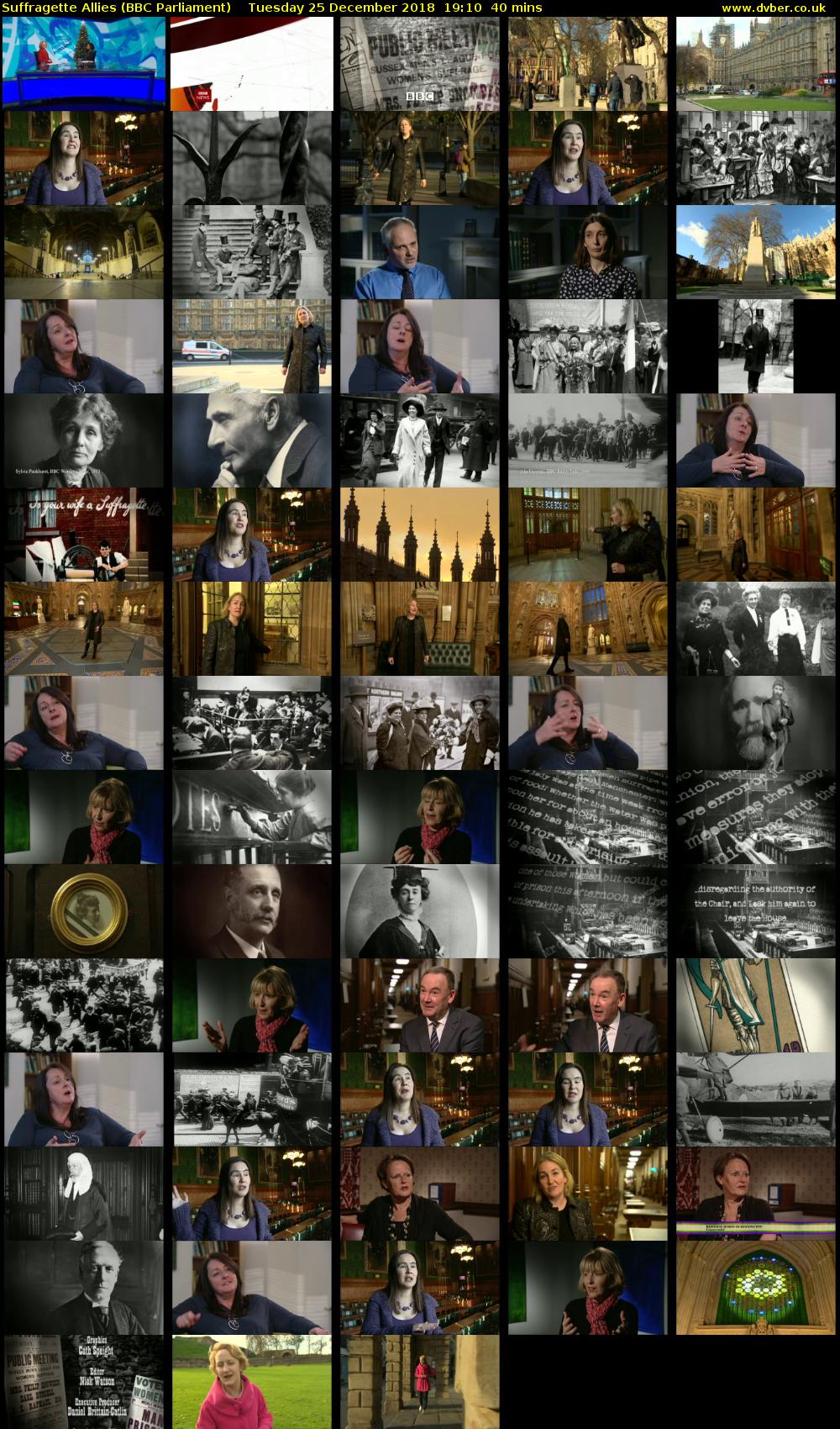 Suffragette Allies (BBC Parliament) Tuesday 25 December 2018 19:10 - 19:50