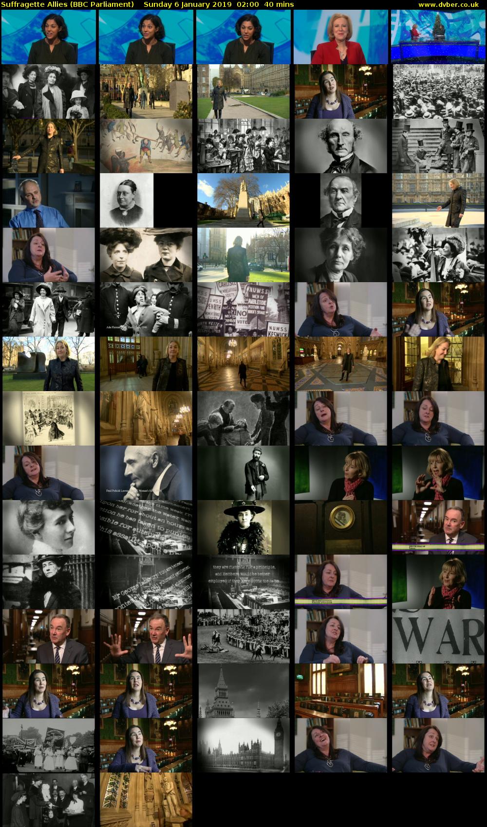 Suffragette Allies (BBC Parliament) Sunday 6 January 2019 02:00 - 02:40