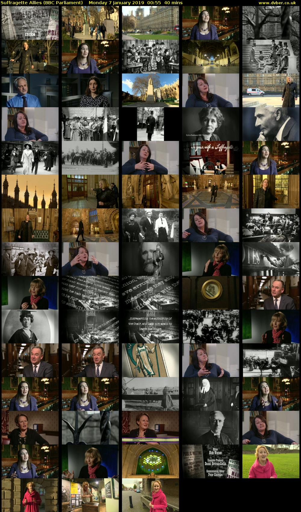 Suffragette Allies (BBC Parliament) Monday 7 January 2019 00:55 - 01:35