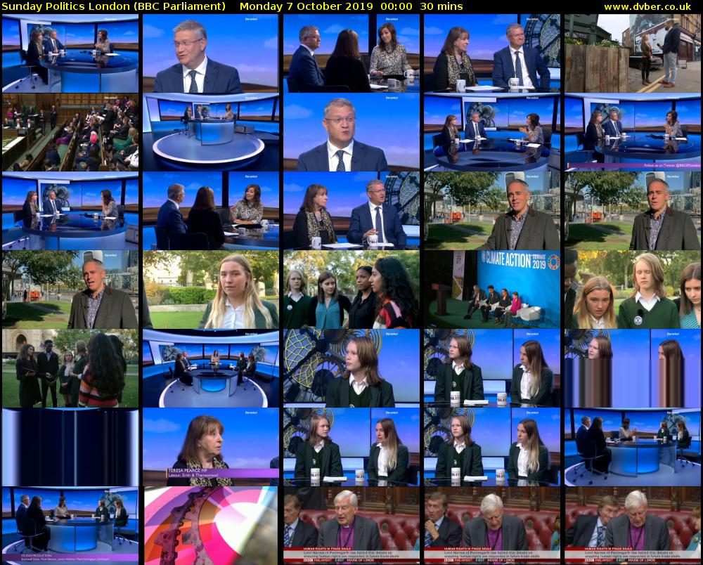 Sunday Politics London (BBC Parliament) Monday 7 October 2019 00:00 - 00:30