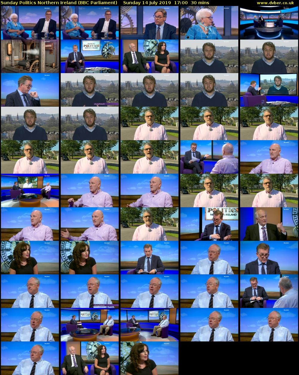 Sunday Politics Northern Ireland (BBC Parliament) Sunday 14 July 2019 17:00 - 17:30