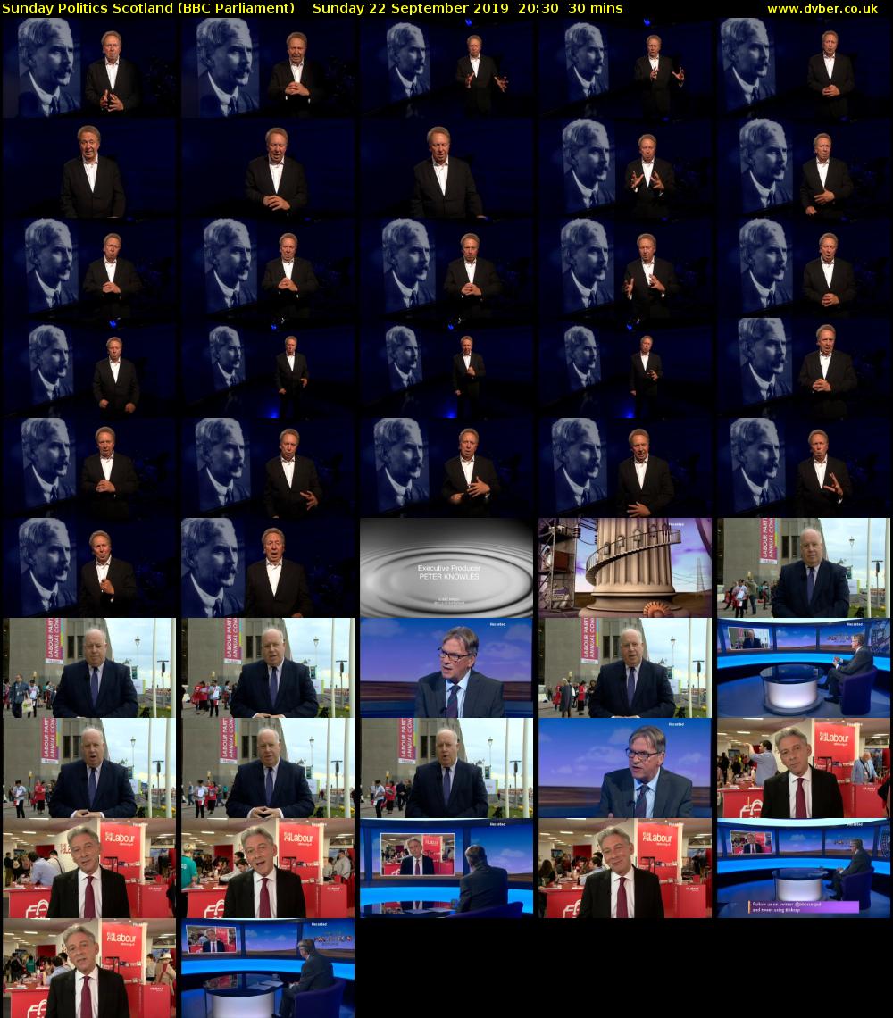Sunday Politics Scotland (BBC Parliament) Sunday 22 September 2019 20:30 - 21:00