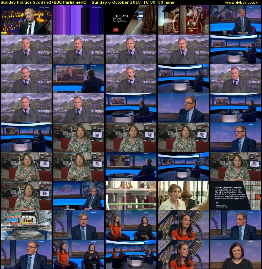 Sunday Politics Scotland (BBC Parliament) Sunday 6 October 2019 16:30 - 17:00