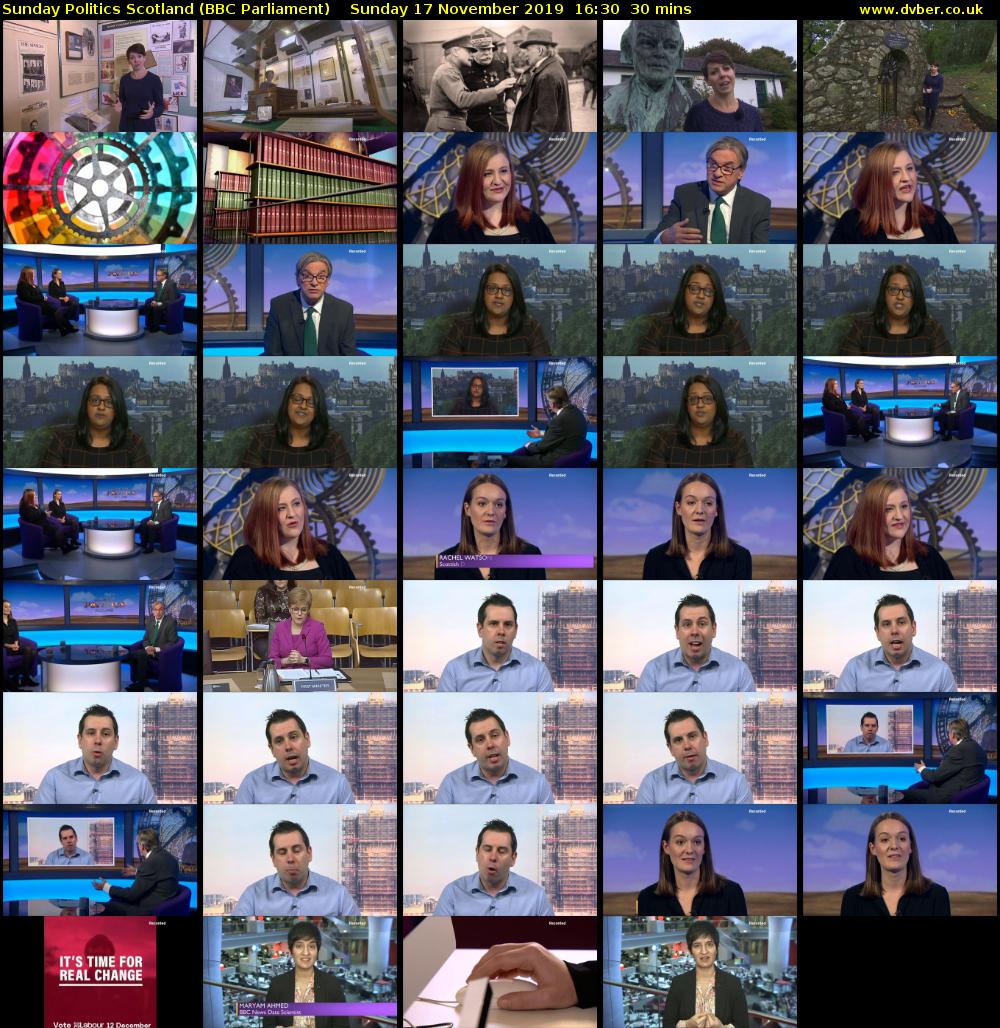Sunday Politics Scotland (BBC Parliament) Sunday 17 November 2019 16:30 - 17:00