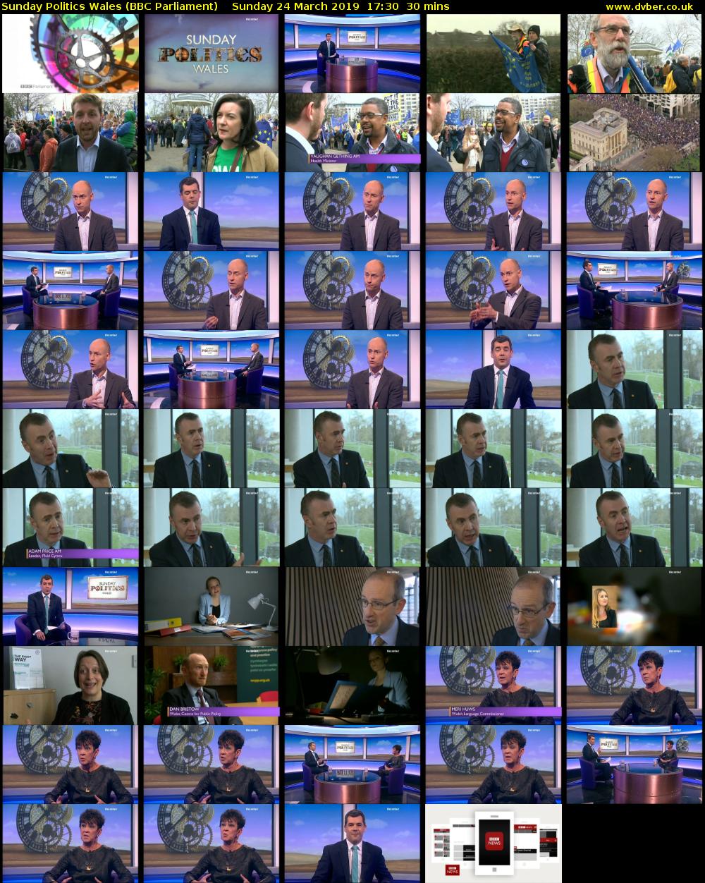 Sunday Politics Wales (BBC Parliament) Sunday 24 March 2019 17:30 - 18:00