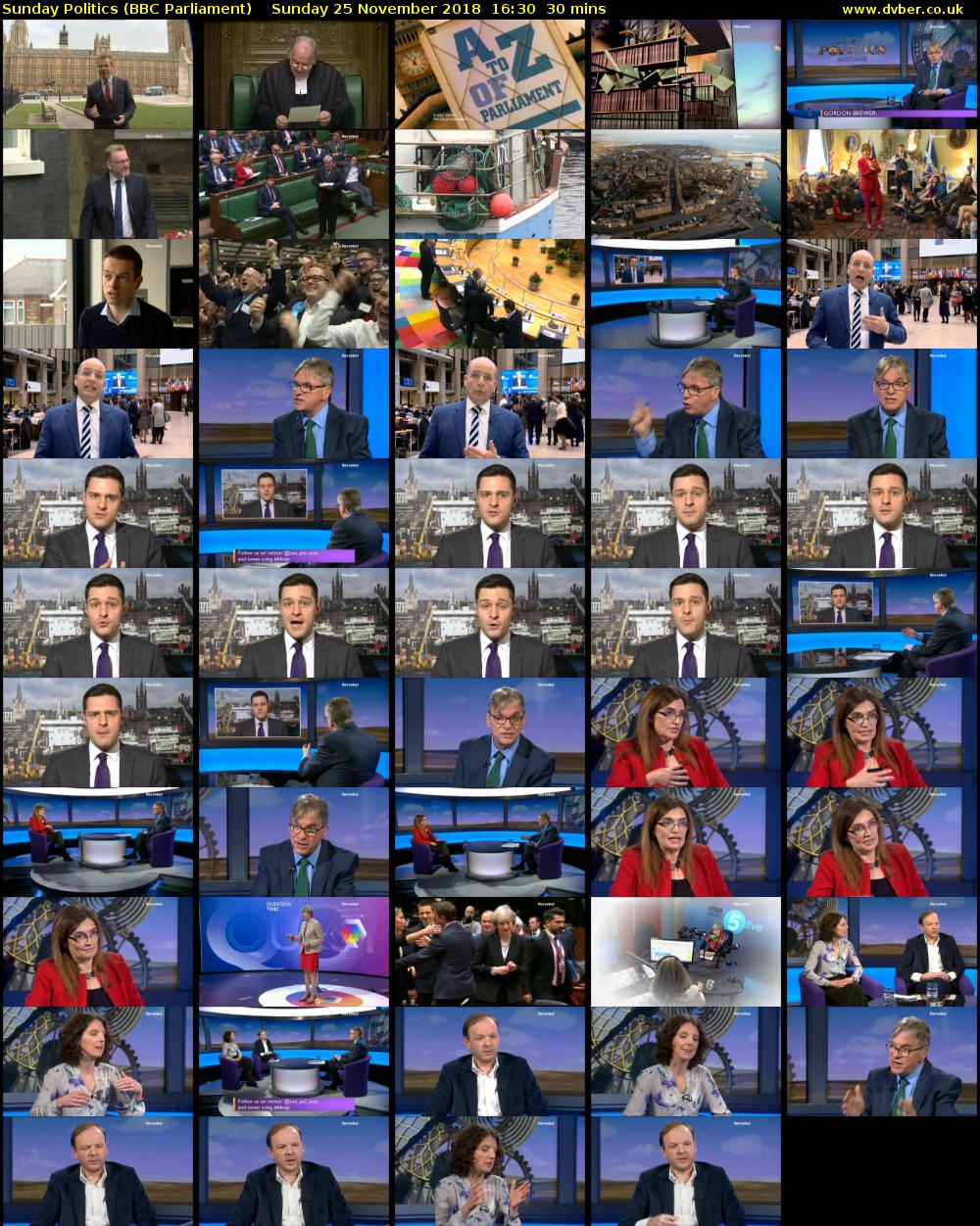 Sunday Politics (BBC Parliament) Sunday 25 November 2018 16:30 - 17:00